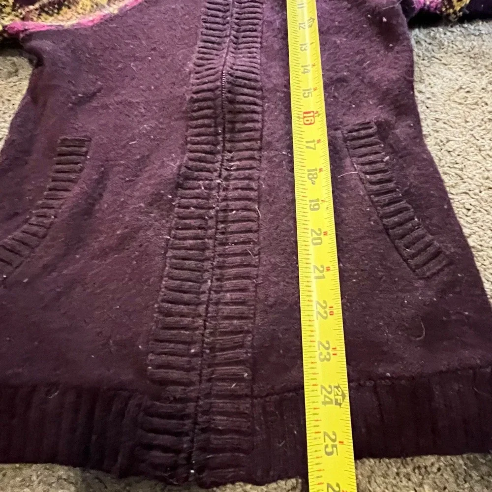 The North Face Full Zip Hoodie Sweater Kids Small Purple Fair Isle Good Knit